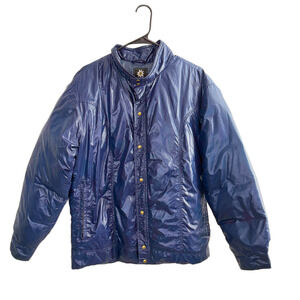 Vtg 60s 70s Alpine Desgins Puffer Jacket Mens Size Large Blue Talon Zip Snap